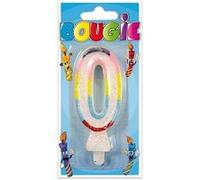 Bougie chiffre 0 pailletée multicolore pour fête anniversaire (x1) REF/BBC0 multicolore G