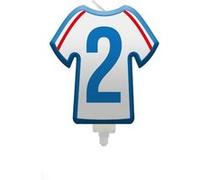 bougie chiffre 2 maillot france football 8cm - générique 008bbc2 Blanc G