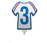 bougie chiffre 3 maillot france football 8cm - générique 008bbc3 Blanc G