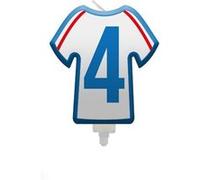 bougie chiffre 4 maillot france football 8cm - générique 008bbc4 Blanc G