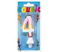 Bougie chiffre 4 pailletée pour décoration gâteau fête anniversaire (x1) REF/BBC0 multicolore G