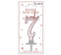 Bougie chiffre 7 - REF/BMCRG07 - Rose gold métallique - 10 cm de hauteur - Décoration anniversaire - Mixte