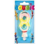 Bougie chiffre 8 pailletée pour décoration gâteau fête anniv.(x1) REF/BBC0 multicolore G