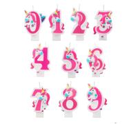 Bougie chiffre - ATOSA - Licorne - Rose - 14 cm - Pour enfant