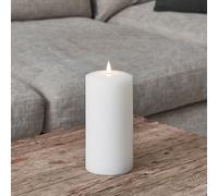 Lights4fun Bougie Cierge TruGlow® en Cire Blanche de 20cm à LED Blanc Chaud à Piles pour Déco Intérieur