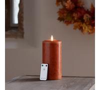 Bougie Cierge Orange Mouchetée TruGlow® de 20 cm avec Télécommande