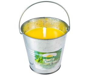 Bougie citronnelle avec seau acier 10x10cm
