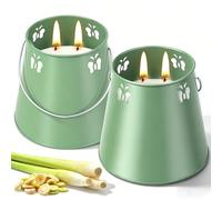 Bougie Citronnelle Extérieur, 300h Bougie à la Citronnelle, Citronnelle Bougie Parfumées 2pcs, Bougie Coffret Cadeau Femme, Cire de Soja 100% Naturelle, pour le camping, jardin, balcon, barbecues