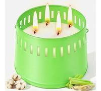Bougie Citronnelle Extérieur, XXL Citronnelle Bougies à 4 mèches, Citronnelle Bougie Parfumées 200 heures, 100% naturelle,Bougie Coffret Cadeau Femme pour lecamping, jardin, balcon, décoration