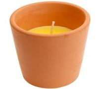Bougie citronnelle+pot terre cuite 8x6cm Citronella outdoor candle G