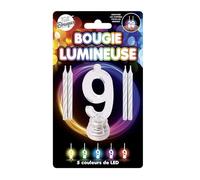 BOUGIE CLIGNOTANTE CHIFFRE 9