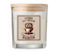 Bougie Coach Chouette Grain | Candle | Idée Cadeau Original Travail Départ Collègue Retraite Anniversaire Noël
