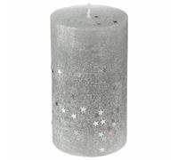 Bougie Cylindre Paillettes Colorama - Argent