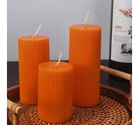 Bougie cylindrique à engrenages beige de 5 cm * 17,5 cm, bougie décorative parfumée pour l'ambiance, le mariage, la fête, le Ramadan, la vie quotidienne, la décoration de Noël pour la maison, convenan