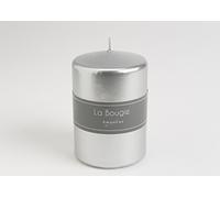 Bougie cylindrique argent , bougie cylindre noel H9x7