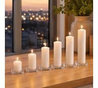 Bougie cylindrique blanche pointue, diamètre 5 cm, sans fumée et sans odeur, convient pour la décoration de la maison, le mariage, la fête, la table à manger, la prière à l'église, le Ramadan, Noël, T