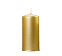 Bougie Cylindrique Nacrée Dorée, 12 cm Hauteur, 6 cm Diamètre, 20 Heures de Combustion (Dorée)