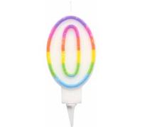 Bougie d'Anniversaire Chiffre 0 - Multicolore