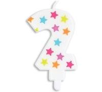 Bougie d'anniversaire chiffre 2 Blanc G