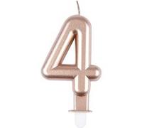 Paris Prix Bougie Anniversaire Chiffre 4 Rose Gold