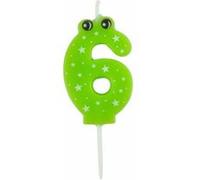 Bougie d'Anniversaire "Chiffre 6" 5cm Vert Vert G