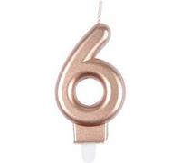Paris Prix Bougie d'Anniversaire Chiffre 6 - Rose Gold
