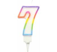 Bougie d'Anniversaire Chiffre 7 7cm Multicolore Multicolore G