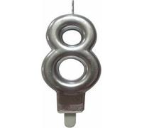 Paris Prix Bougie d'Anniversaire Chiffre 8 - Argent