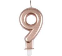 Paris Prix Bougie Anniversaire Chiffre 9 Rose Gold
