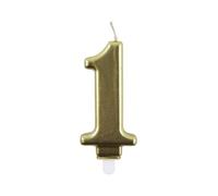 Bougie d'anniversaire chiffre or CLAIREFONTAINE au choix 1