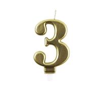 Bougie d'anniversaire chiffre or CLAIREFONTAINE au choix 3