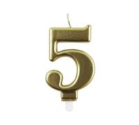 Bougie d'anniversaire chiffre or CLAIREFONTAINE au choix 5