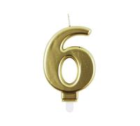 Bougie d'anniversaire chiffre or CLAIREFONTAINE au choix 6