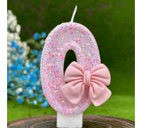 Bougie d'anniversaire en forme de nœud papillon rose scintillant, set de décoration de gâteau pour célébration d'anniversaire, remise des diplômes, fête d'anniversaire, DIY, rentrée scolaire, Saint-Va