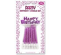 Bougie d'anniversaire Happy Birthday, rose