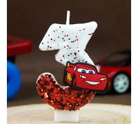 Bougie d'anniversaire numérique Lightning McQueen, chiffres 0-9, décoration de gâteau mignonne en forme de voiture de course pour fête d'enfants 8