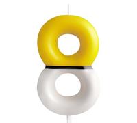 Bougie d'anniversaire Numéro 8, Bougie d'anniversaire Jaune et Blanc, gâteau décoration anniversaire, Film de dessin animé thème fille garçon enfant anniversaire bougie décoration