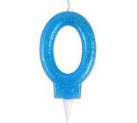 Bougie d'Anniversaire Paillette "Chiffre 0" 7cm Bleu Bleu G