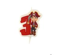 Bougie d'anniversaire Pirate chiffre 3