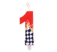 Bougie D'anniversaire sur le Thème de Course Automobile, Décorations Gâteau à Damier Noir et Blanc avec Motif Flamme pour Articles Fête et Gâteau Thème des Voitures Course (Chiffre 1)