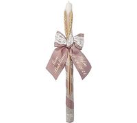 Bougie de baptême personnalisée - Cierge de baptême - Modèle Paris - Cadeaux pour baptême - Format individuel - Handmade - Fait en Espagne - Nenel (Misty rose)