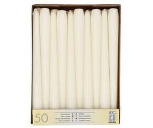 Bougie de chandelier, 22 mm, en pack de 50, crème