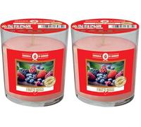 Bougie de cire végétale parfumée en verre Berries/Baies - Sans allergènes (Lot de 2)