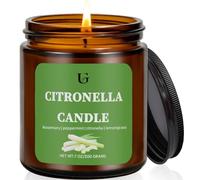 Bougie de citronella pour usage extérieur, cire de soja naturelle, bougie parfumée en verre de citronella, pour l'été, 200 ml, grande bougie de citronnelle, 50 heures de combustion, bougie pour