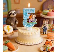 Bougie de dessin animé Zootopia Judy Nick numéro 0-9, bougie de football, décoration de gâteau, fête d'anniversaire pour enfants, décor de réception-cadeau pour bébé, cadeau DD-8