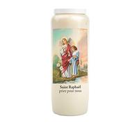 Bougie de neuvaine Saint Raphael 100% végétale blanche