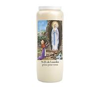 Bougie de neuvaine Vierge de Lourdes 100% végétale blanche