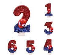 Bougie de super-héros SpiderMan, figurine amusante, motif de dessin animé mignon 0-9, bougie de fête d'anniversaire, décoration de gâteau, cadeau de fête pour enfants 7