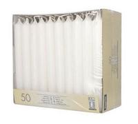 Bougie de table, 21 mm, pack de 50 , blanc