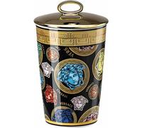 Bougie de table Rosenthal Versace, 2 pièces, avec cire parfumée Medusa Amplified, mélange de matériaux, 14 cm, 14402-403763-24868